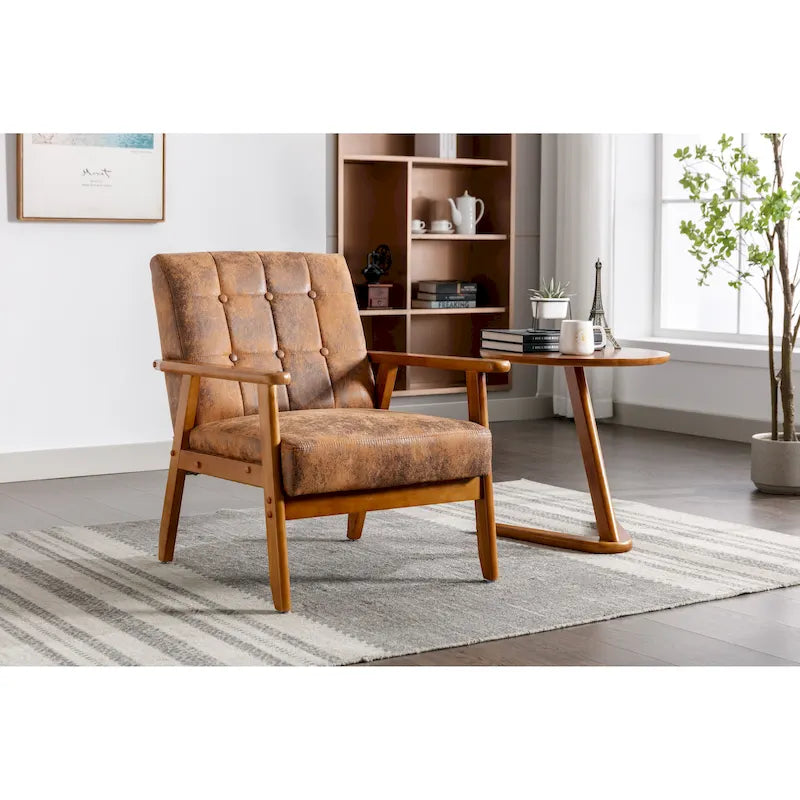 Fauteuil d'appoint capitonné 28,74 avec cadre en bois massif