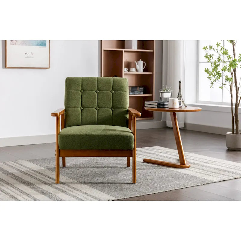 Fauteuil d'appoint capitonné 28,74 avec cadre en bois massif