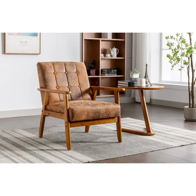 Fauteuil d'appoint capitonné 28,74 avec cadre en bois massif