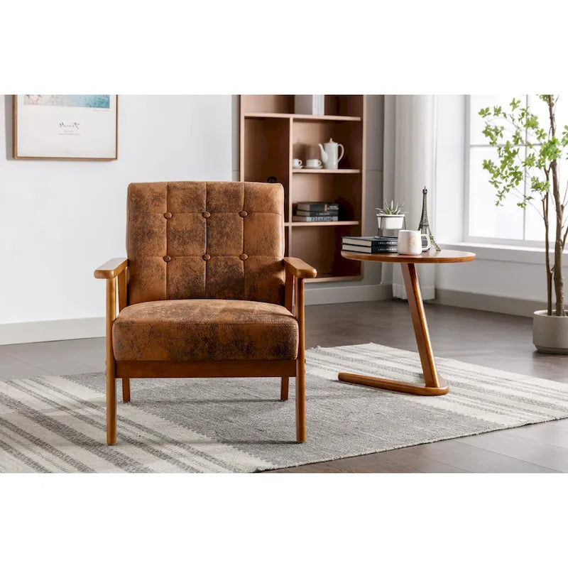 Fauteuil d'appoint capitonné 28,74 avec cadre en bois massif