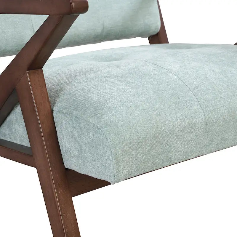 30 Mid-Century Modern Accent Chair with Plush Cushions, Angled Arm Design, and Sturdy Solid Wood Frame