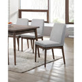 Lot de 2 chaises de salle à manger du milieu du siècle avec dossier en tissu, assise rembourrée en mousse, pieds en bois massif pour cuisine, salle à manger, salon