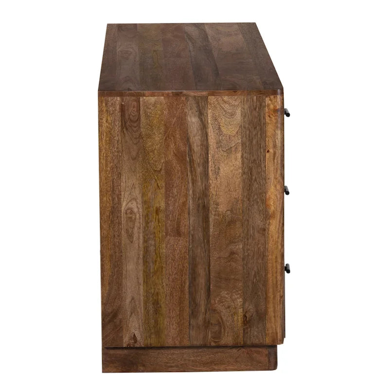 Commode à 6 tiroirs, bois de manguier, finition noyer, 60