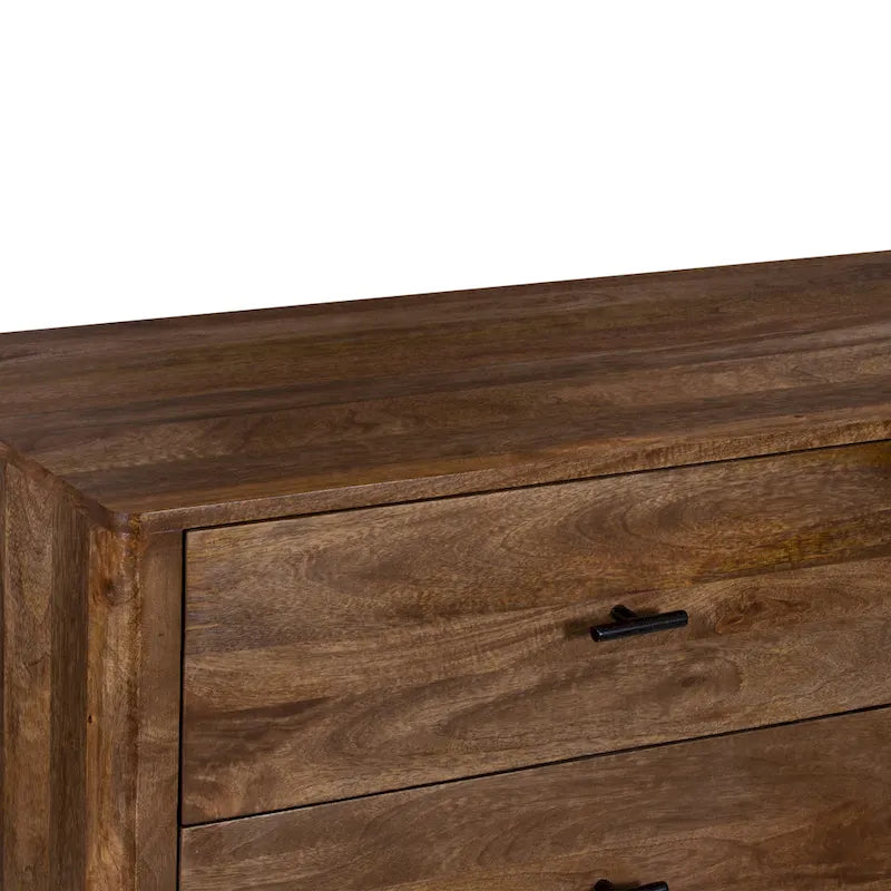 Commode à 6 tiroirs, bois de manguier, finition noyer, 60