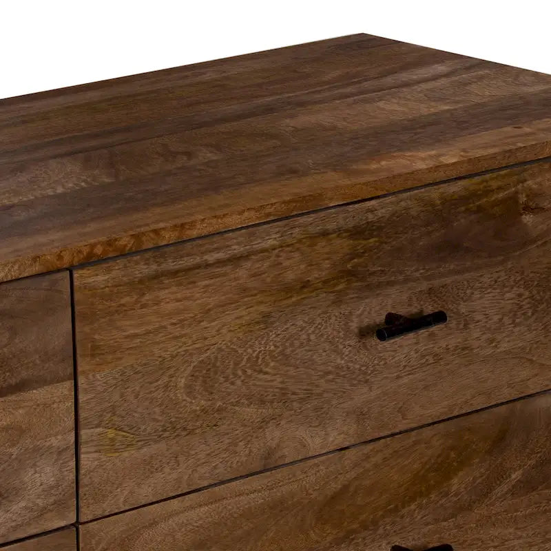 Commode à 6 tiroirs, bois de manguier, finition noyer, 60