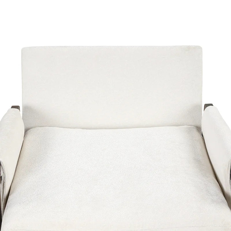 Fauteuil d'appoint en velours et bois massif de style Mid-Century avec coussin d'assise épais