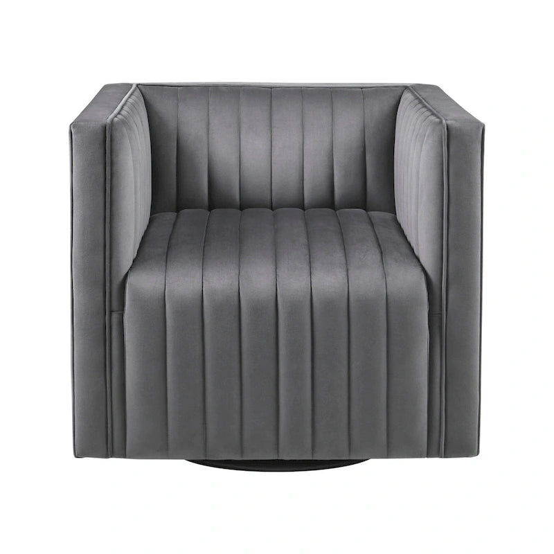 Fauteuil pivotant capitonné