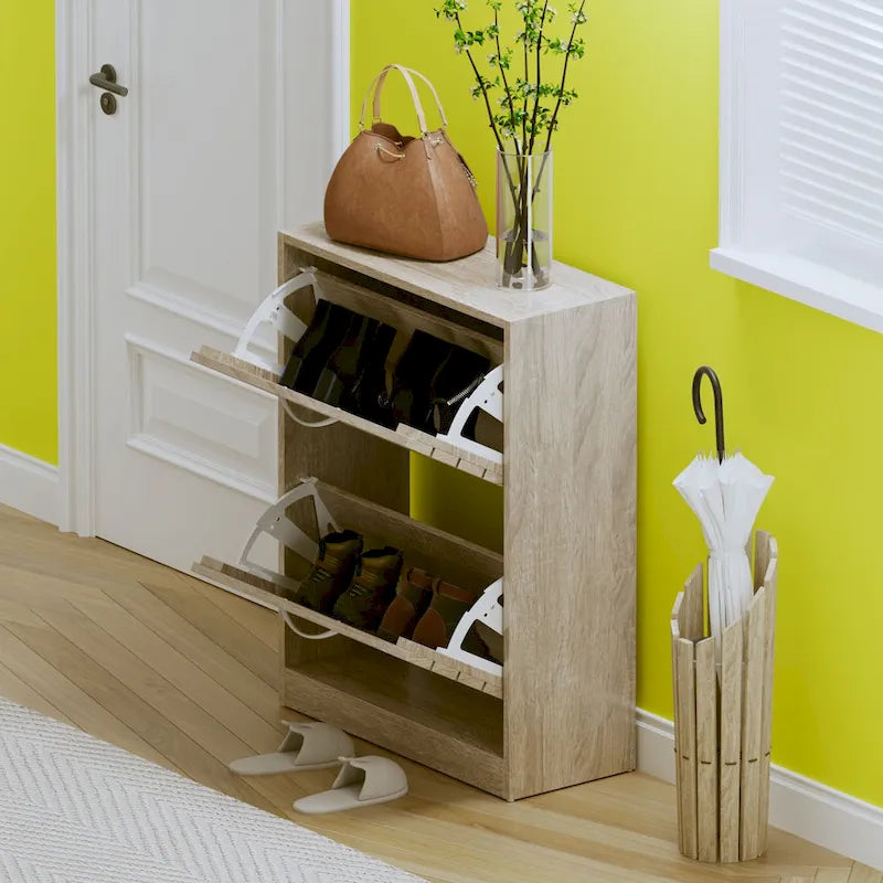2 Tiers Shoe Rack Cabinet Shoe Cabinet Space-Saving