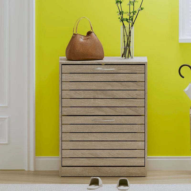 2 Tiers Shoe Rack Cabinet Shoe Cabinet Space-Saving