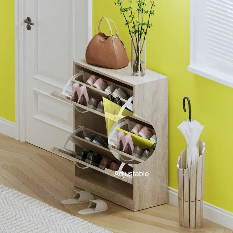 2 Tiers Shoe Rack Cabinet Shoe Cabinet Space-Saving