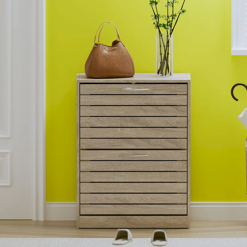2 Tiers Shoe Rack Cabinet Shoe Cabinet Space-Saving