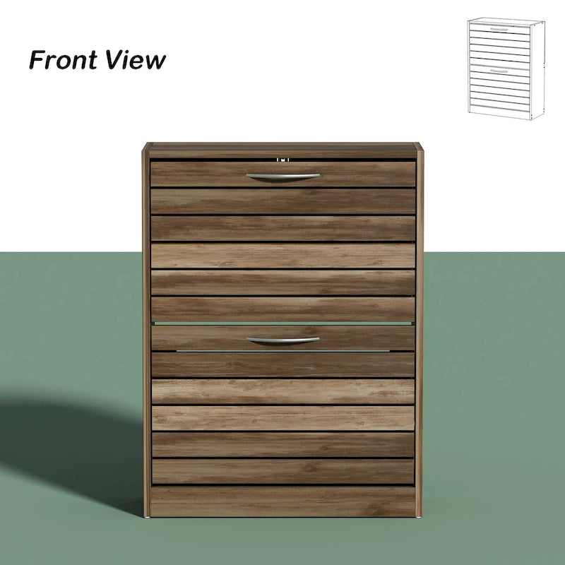 2 Tiers Shoe Rack Cabinet Shoe Cabinet Space-Saving