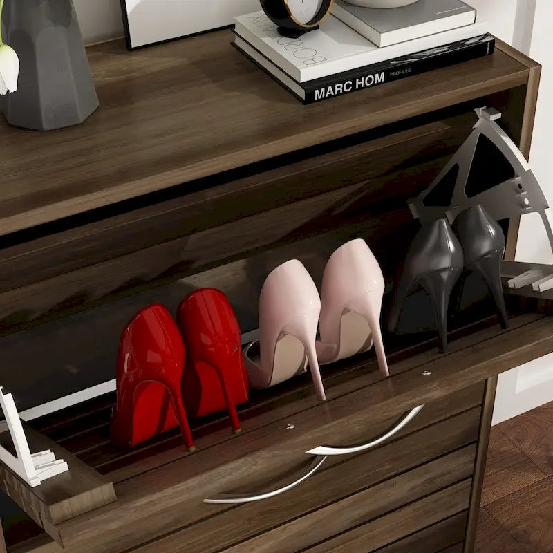 2 Tiers Shoe Rack Cabinet Shoe Cabinet Space-Saving