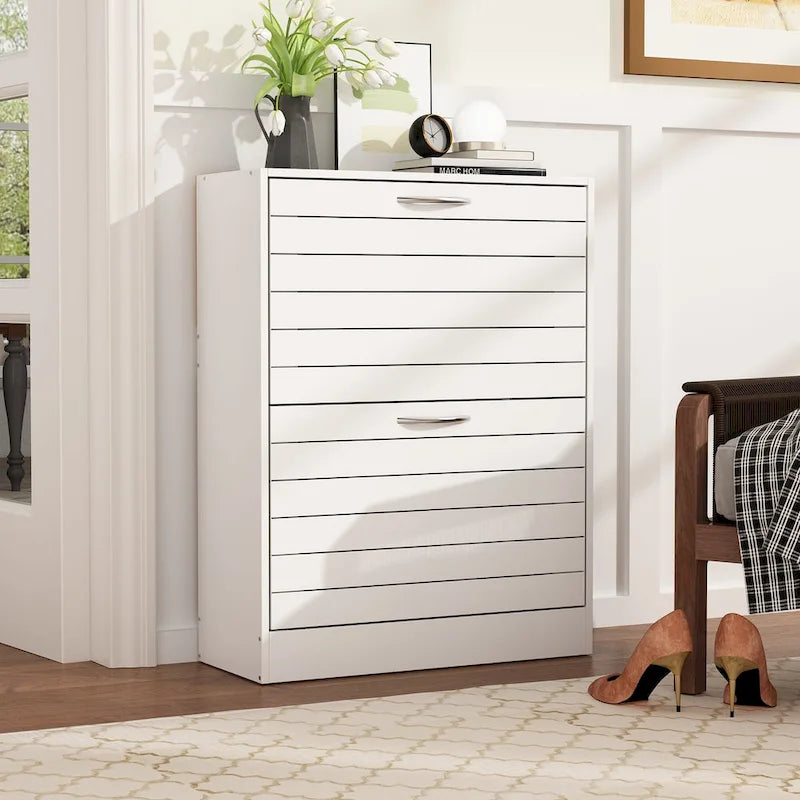 2 Tiers Shoe Rack Cabinet Shoe Cabinet Space-Saving