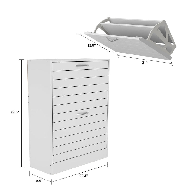 2 Tiers Shoe Rack Cabinet Shoe Cabinet Space-Saving