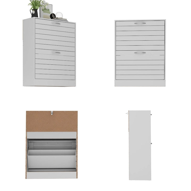 2 Tiers Shoe Rack Cabinet Shoe Cabinet Space-Saving