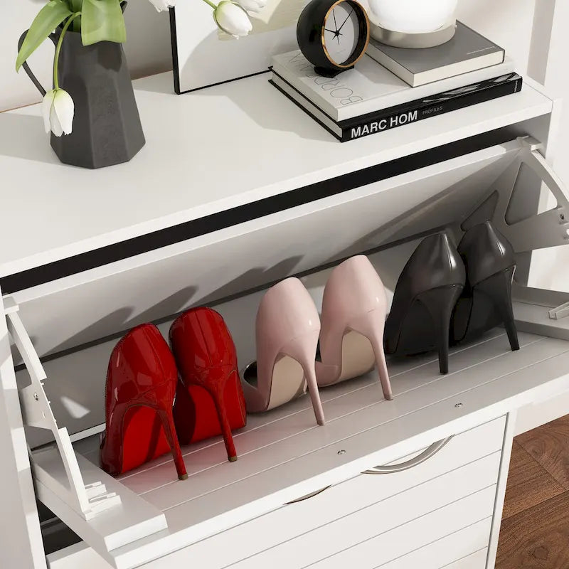 2 Tiers Shoe Rack Cabinet Shoe Cabinet Space-Saving