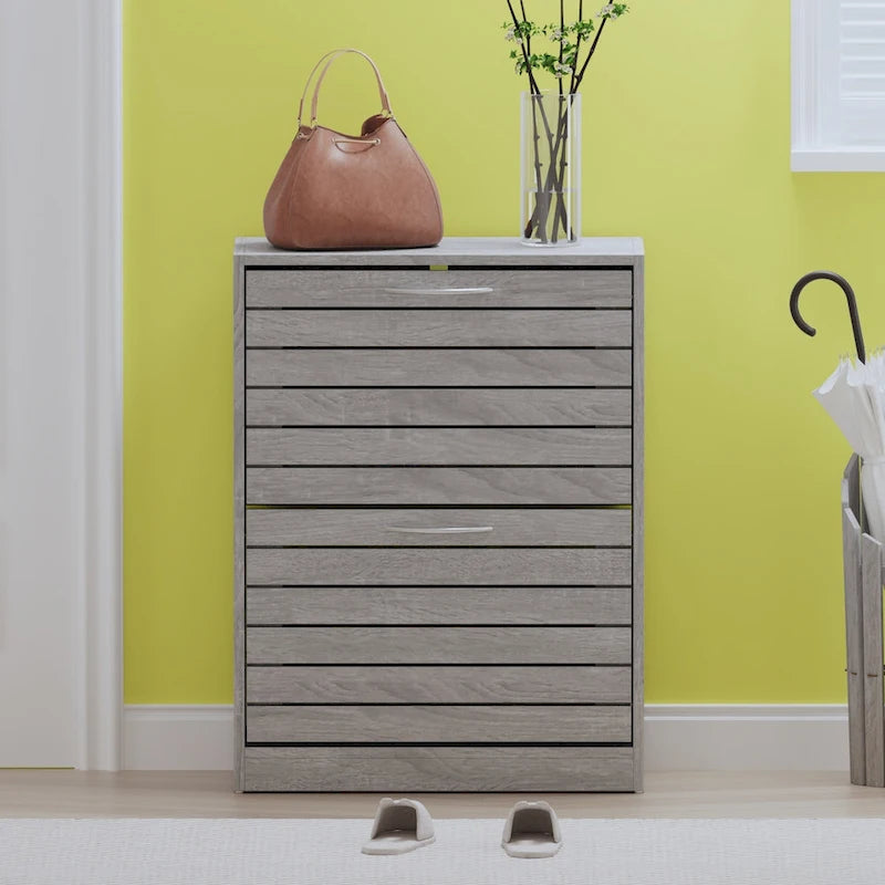 2 Tiers Shoe Rack Cabinet Shoe Cabinet Space-Saving
