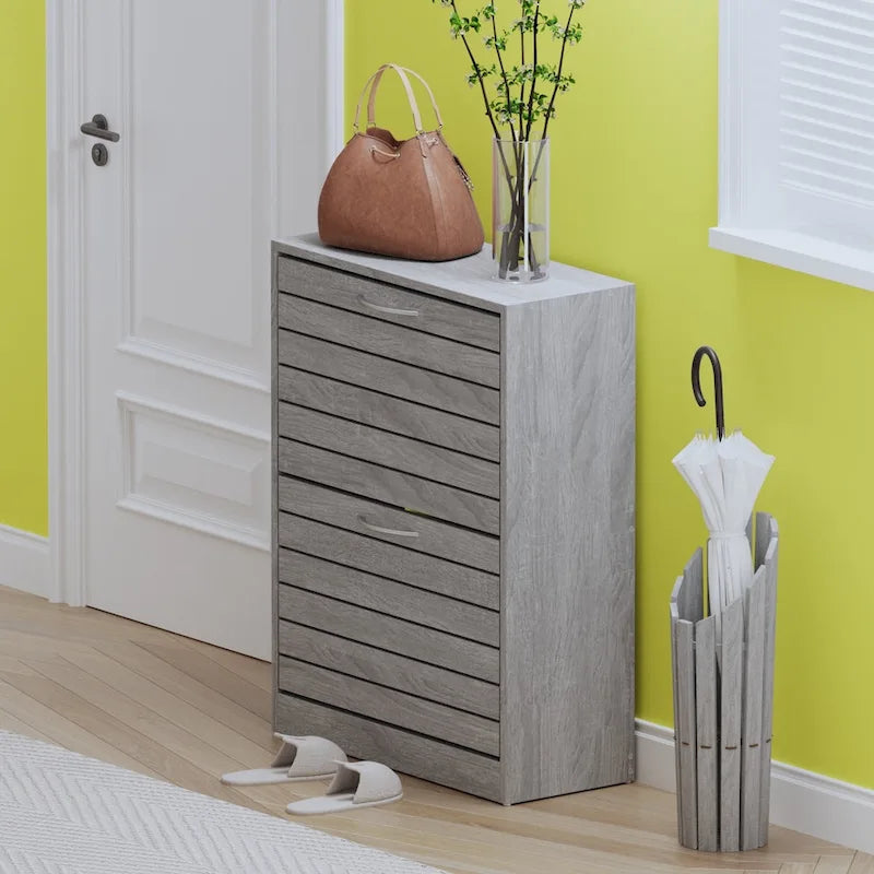 2 Tiers Shoe Rack Cabinet Shoe Cabinet Space-Saving