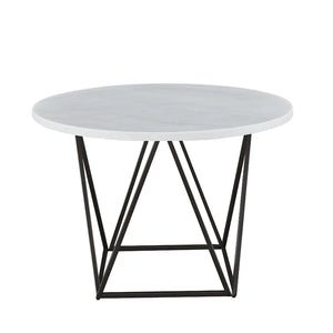Steve Silver Ranger White Marble Top Round Dining Table