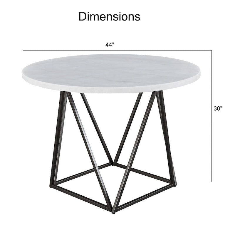 White Marble Top Round Dining Table