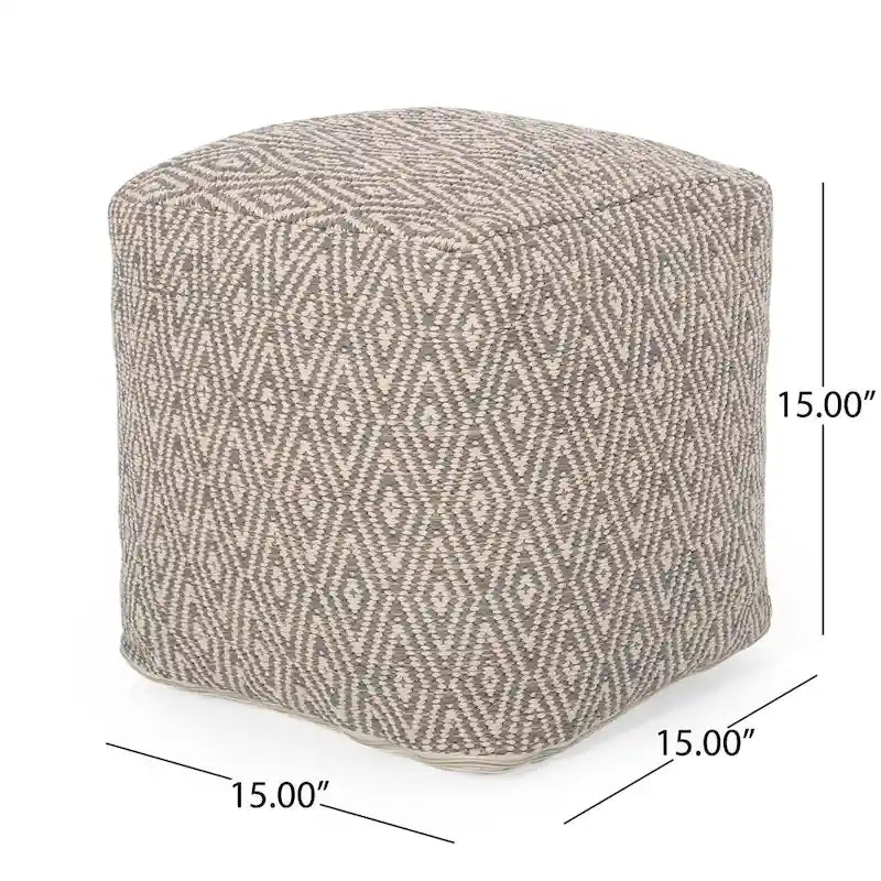 Pouf cube en coton fait main par