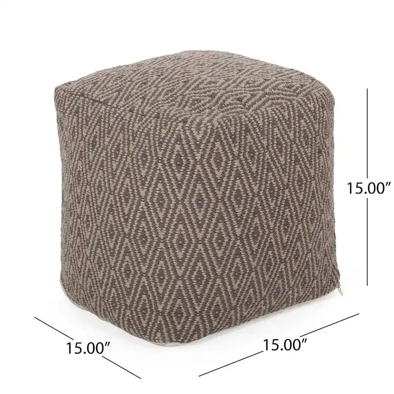 Pouf cube en coton fait main par