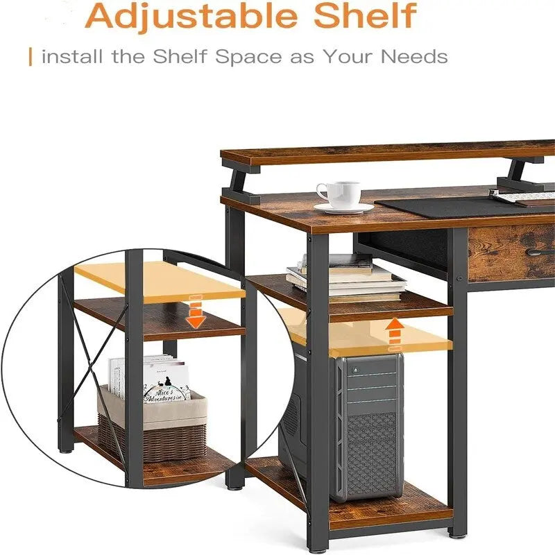 Bureau d'ordinateur avec tiroirs