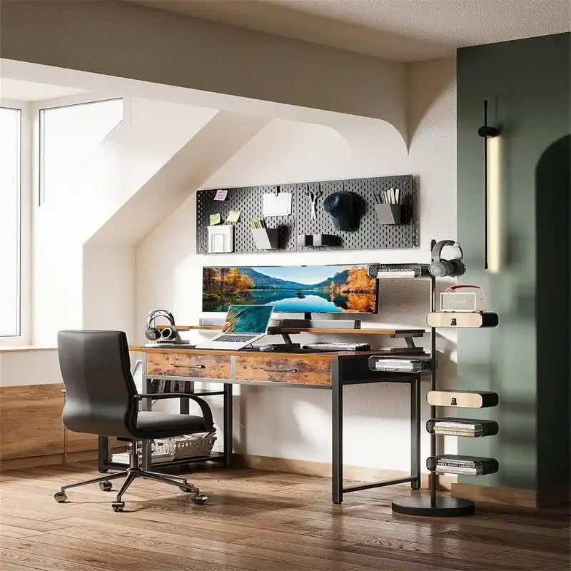 Bureau d'ordinateur avec tiroirs