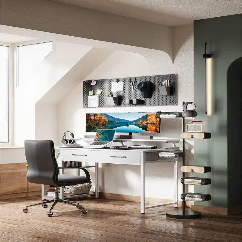 Bureau d'ordinateur avec tiroirs