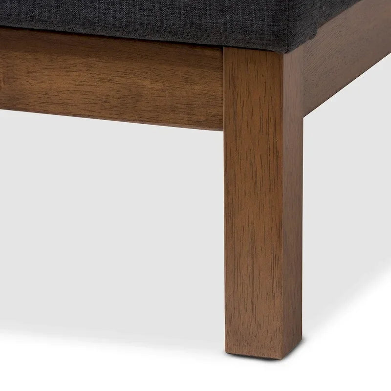 Lit plateforme en tissu contemporain