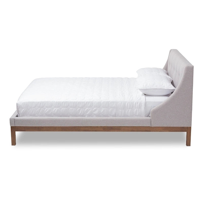 Lit plateforme en tissu contemporain