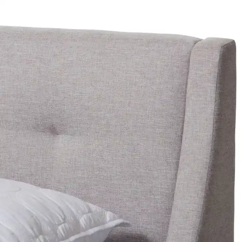Lit plateforme en tissu contemporain
