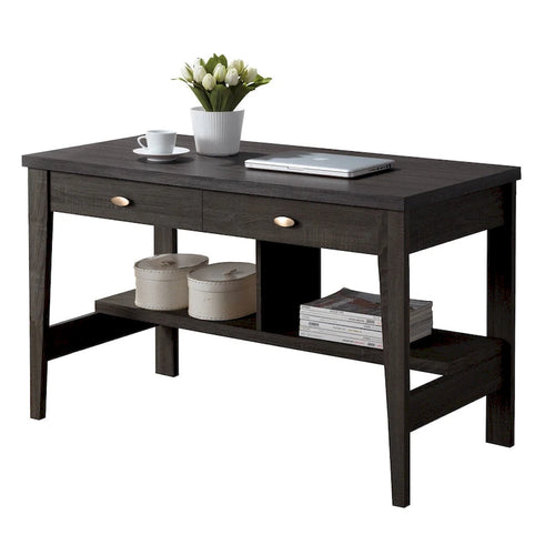 2-Drawer Small Desk with Shelves