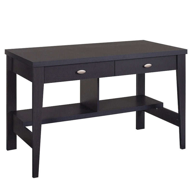 2-Drawer Small Desk with Shelves