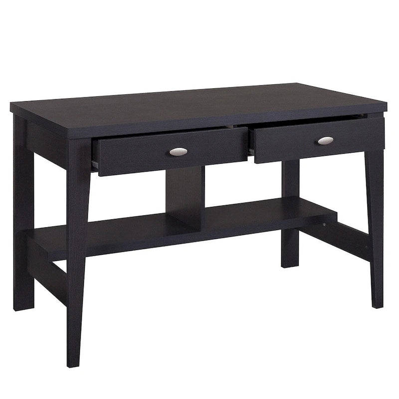 2-Drawer Small Desk with Shelves