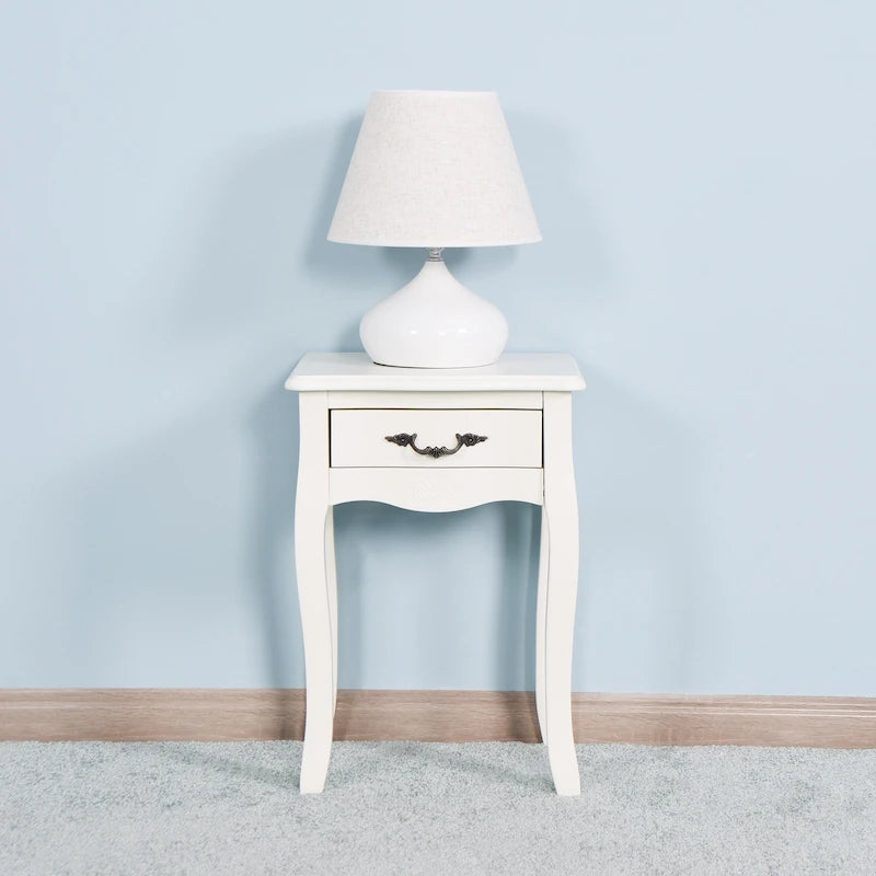 Table de rangement de salle de bain à poser avec un tiroir, 4 pieds courbés