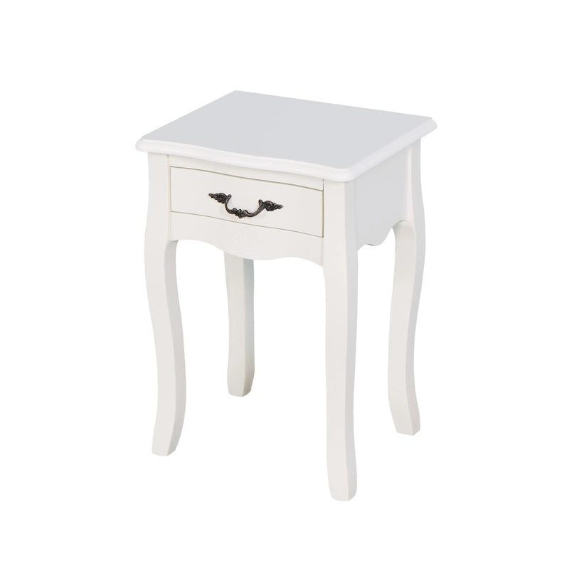 Table de rangement de salle de bain à poser avec un tiroir, 4 pieds courbés