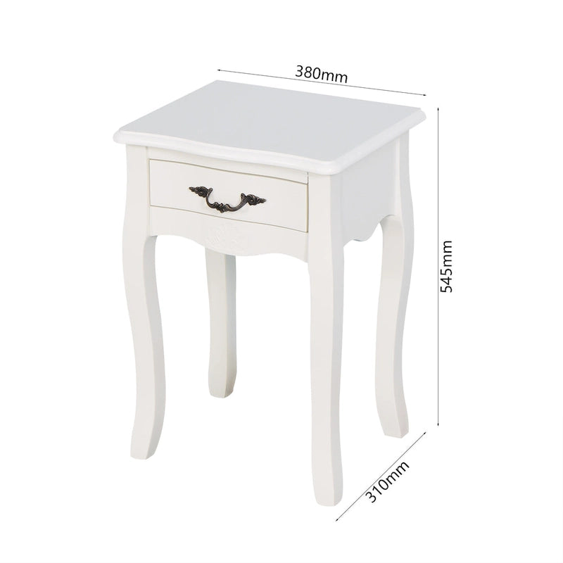 Table de rangement de salle de bain à poser avec un tiroir, 4 pieds courbés