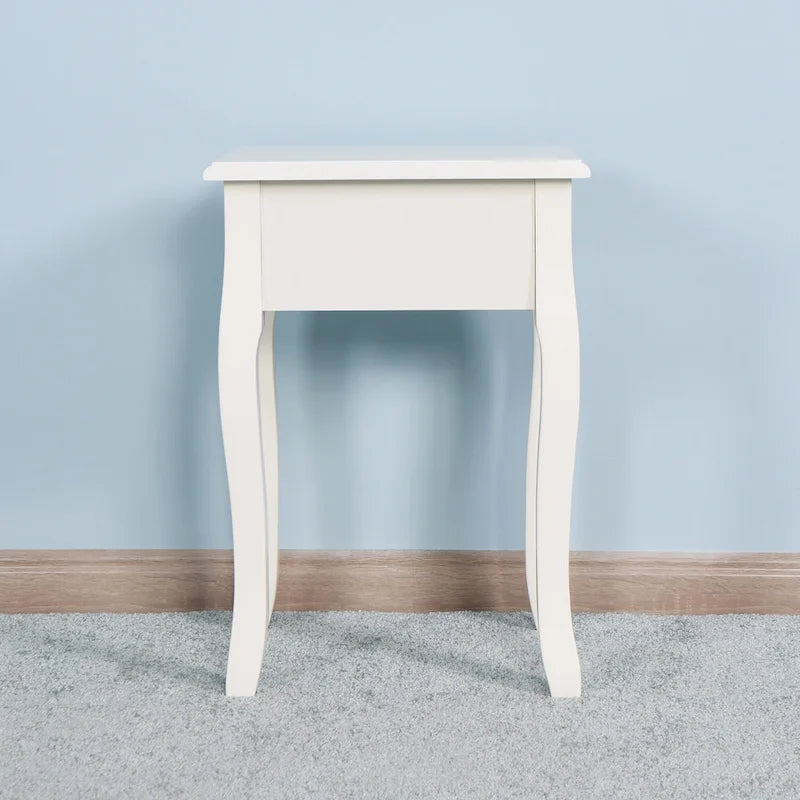 Table de rangement de salle de bain à poser avec un tiroir, 4 pieds courbés