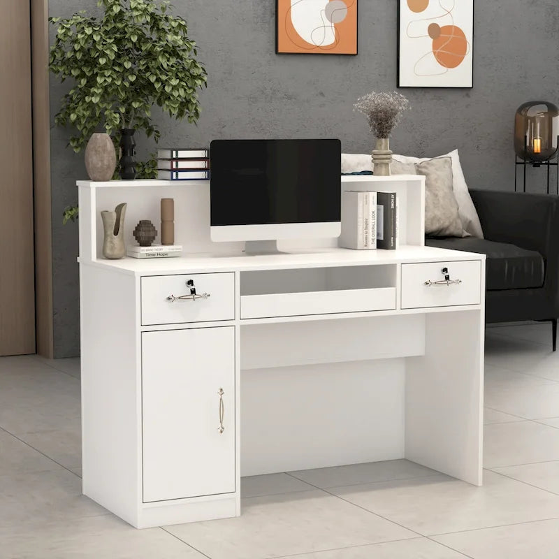 Comptoir de réception moderne avec éclairage décoratif par