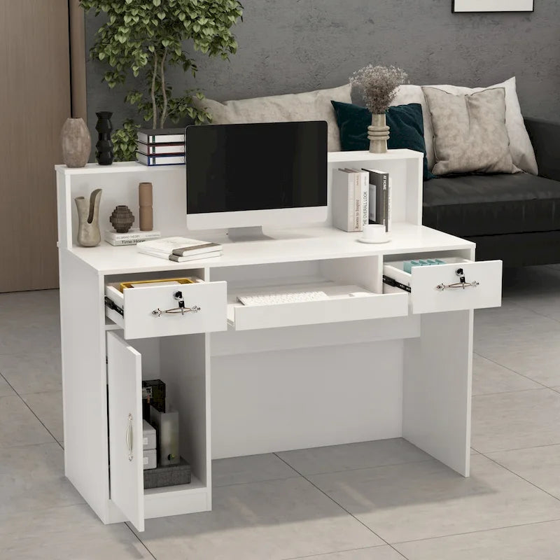 Comptoir de réception moderne avec éclairage décoratif par