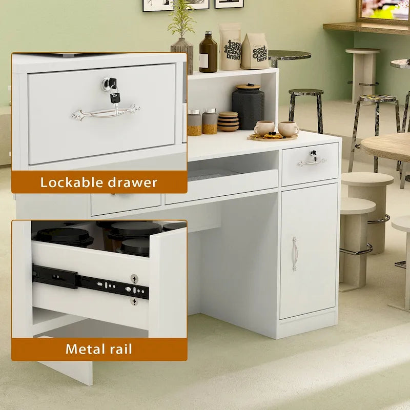 Comptoir de réception moderne avec éclairage décoratif par