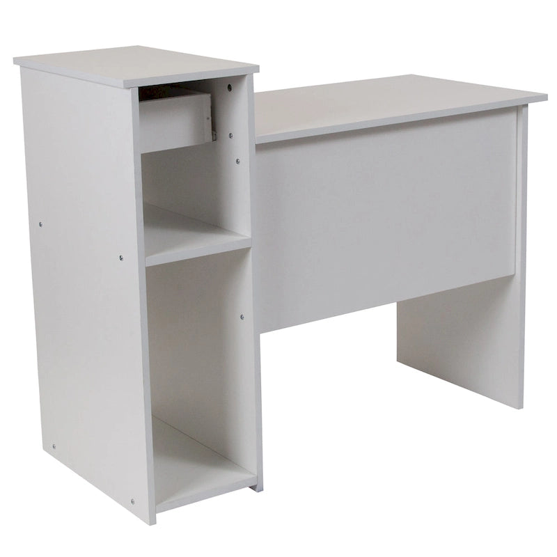Bureau informatique avec étagères et tiroir