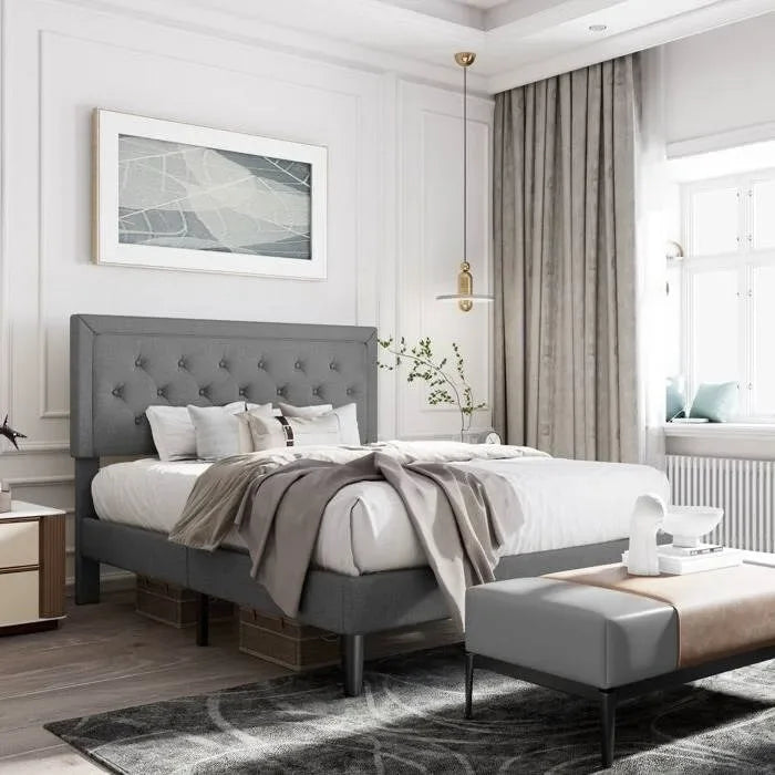 Upholstered linen bed