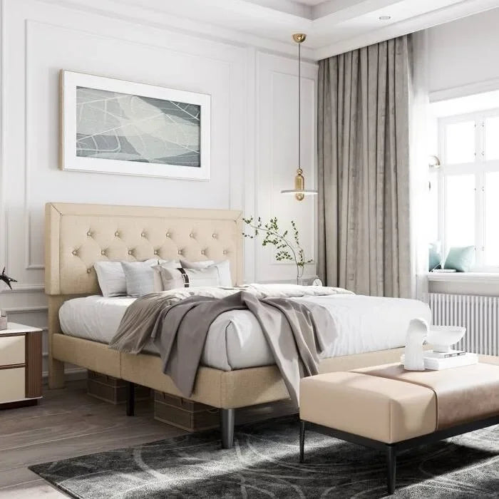 Upholstered linen bed