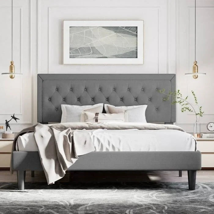 Upholstered linen bed