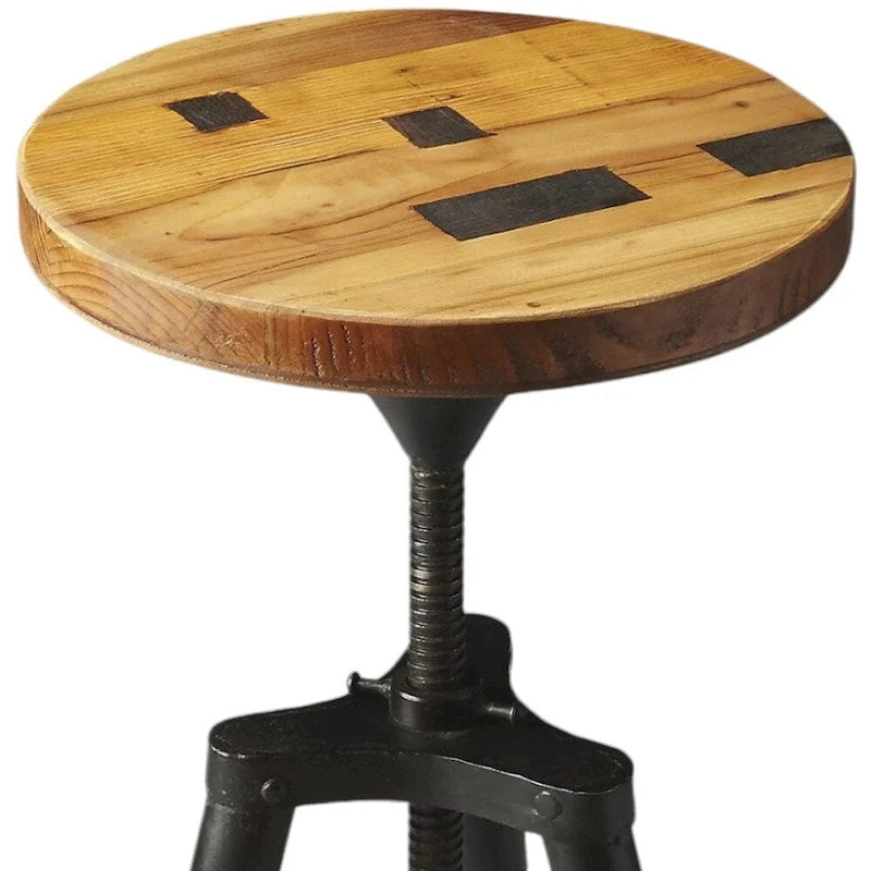Tabouret de bar pivotant en bois de récupération