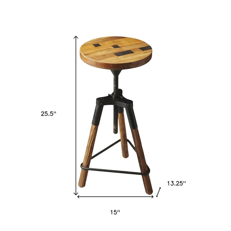 Tabouret de bar pivotant en bois de récupération