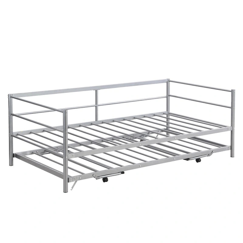 Lit de repos en métal avec lit gigogne réglable, lit gigogne relevable